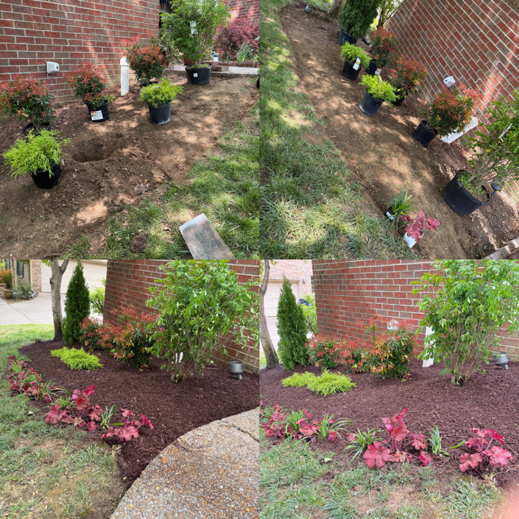 collage of different outdoor landscaping services